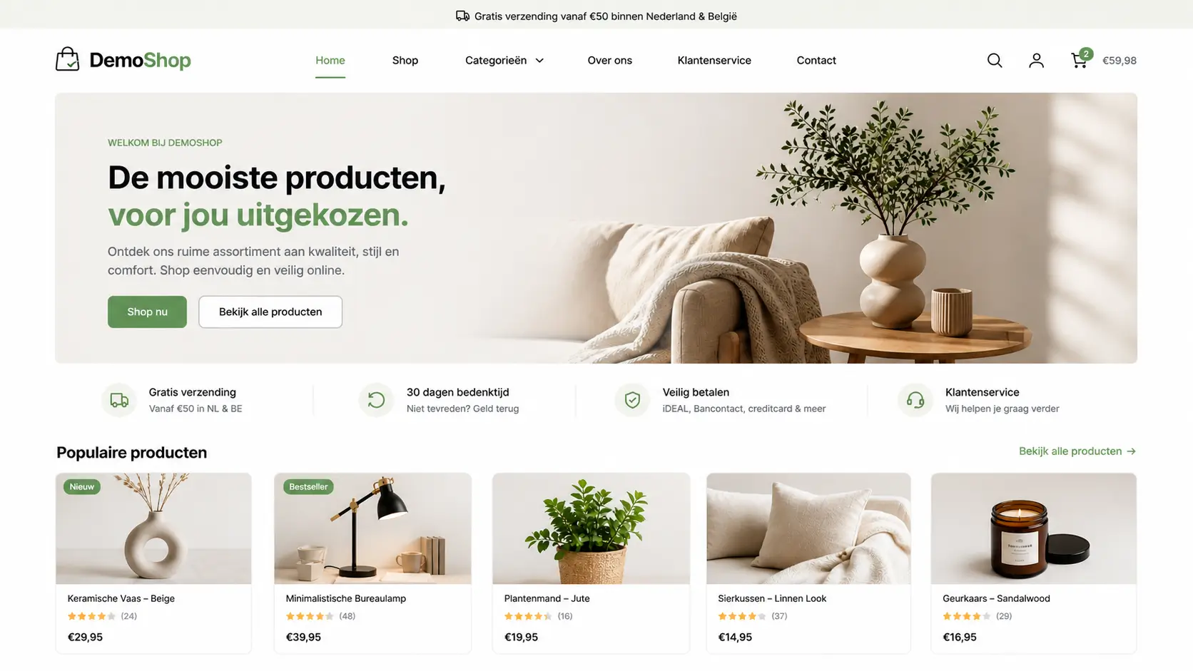 Voorbeeld webshop